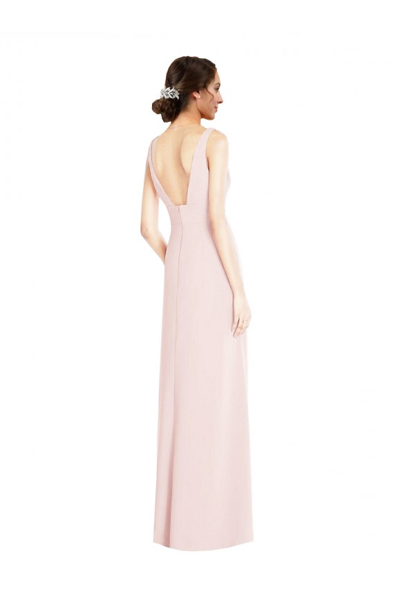 Sleeveless Pink Low Back A-Line V-Neck Black Tie Evening Dress / Prom Dress / Bridesmaid Dress Maidstone