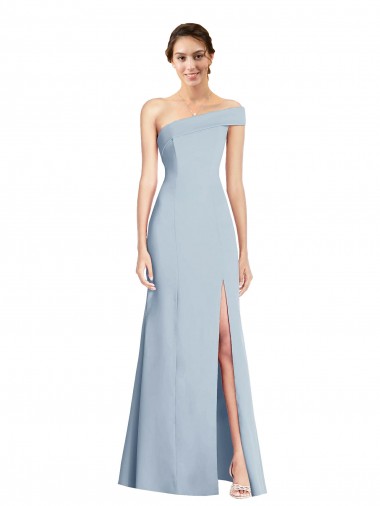 Sleeveless Light Sky Blue Trumpet Off the Shoulder Formal Evening Gown / Prom Dress / Bridesmaid Dress Maidstone