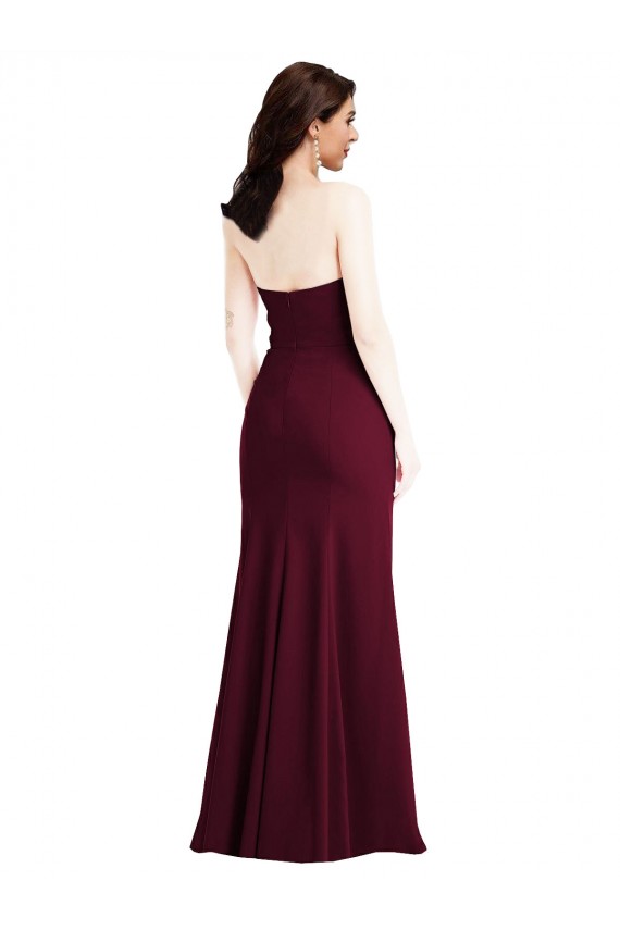 Sleeveless Burgundy Gold Trumpet Strapless Semi Formal Evening Dress / Prom Dress / Bridesmaid Dress Maidstone