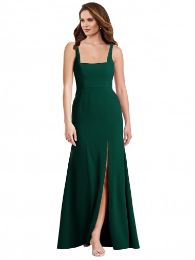 Sleeveless Midnight Green Trumpet Square Neck Semi Formal Evening Dress / Prom Dress / Bridesmaid Dress Maidstone