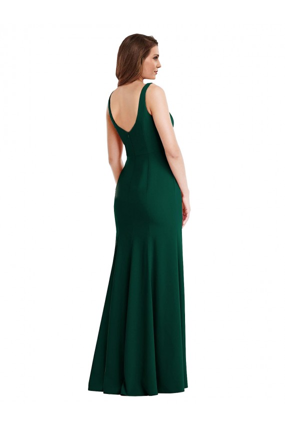 Sleeveless Midnight Green Trumpet Square Neck Semi Formal Evening Dress / Prom Dress / Bridesmaid Dress Maidstone