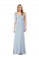 Sleeveless Light Sky Blue V-Back Trumpet V-Neck Semi Formal Evening Dress / Prom Dress / Bridesmaid Dress Maidstone