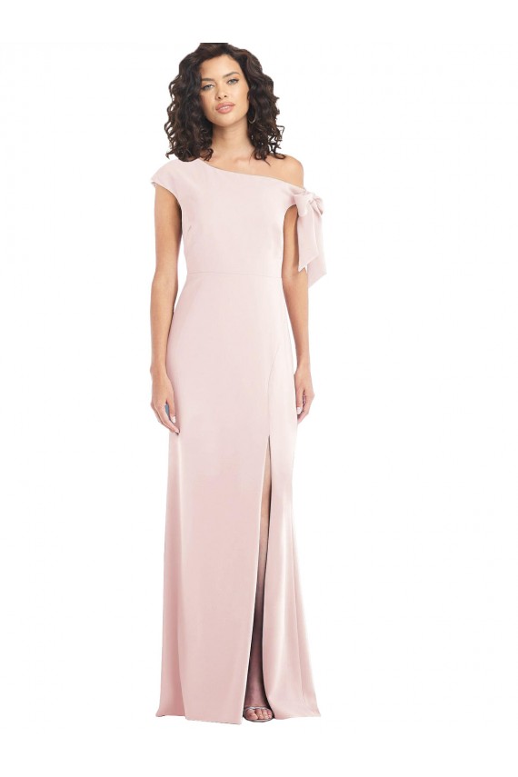 Cap Sleeves Pink Trumpet Off the Shoulder Formal Evening Gown / Prom Dress / Bridesmaid Dress Maidstone