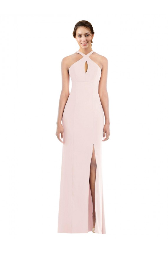 Sleeveless Pink Low Back Trumpet Halter Neck Formal Evening Gown / Prom Dress / Bridesmaid Dress Maidstone