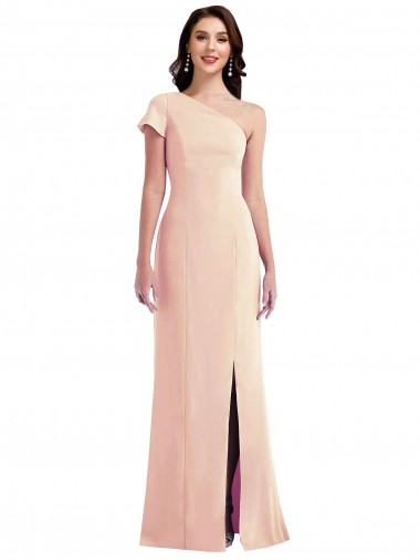 Cap Sleeves Nude Trumpet One Shoulder Formal Evening Gown / Prom Dress / Bridesmaid Dress Maidstone