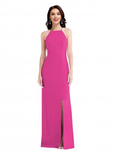 Sleeveless Fuchsia Open Back Trumpet Halter Neck Formal Evening Gown / Prom Dress / Bridesmaid Dress Maidstone