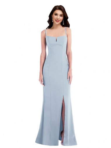 Sleeveless Light Sky Blue Trumpet Spaghetti Straps Formal Evening Gown / Prom Dress / Bridesmaid Dress Maidstone