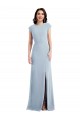 Cap Sleeves Light Sky Blue Open Back Trumpet Formal Evening Gown / Prom Dress / Bridesmaid Dress Maidstone