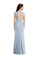 Cap Sleeves Light Sky Blue Open Back Trumpet Formal Evening Gown / Prom Dress / Bridesmaid Dress Maidstone