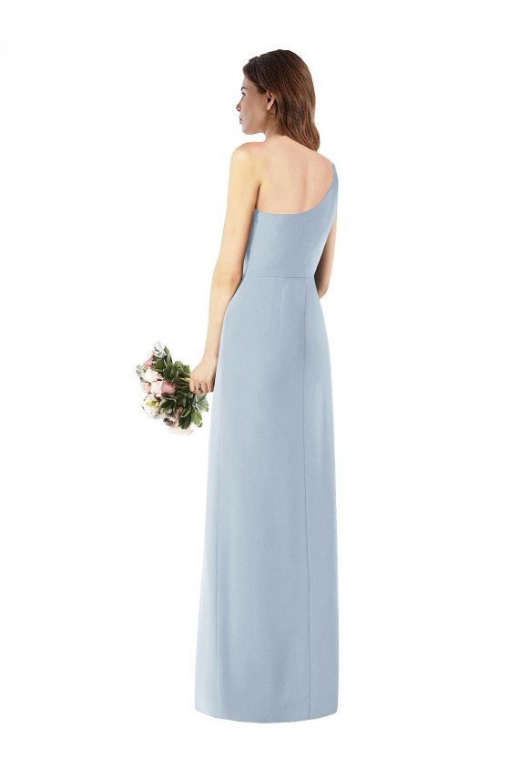 Sleeveless Light Sky Blue Trumpet One Shoulder Semi Formal Evening Dress / Prom Dress / Bridesmaid Dress Maidstone