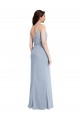 Sleeveless Smoke Blue V-Back Sheath Spaghetti Straps Formal Evening Gown / Prom Dress / Bridesmaid Dress Maidstone