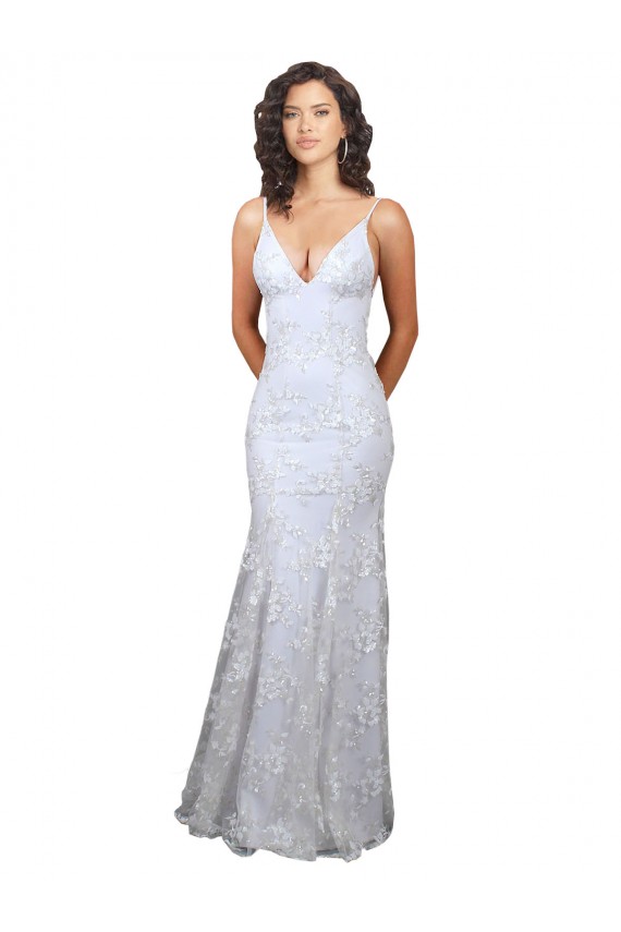 Sleeveless White Backless Mermaid V-Neck Formal Evening Gown / Prom Dress / Bridesmaid Dress Maidstone