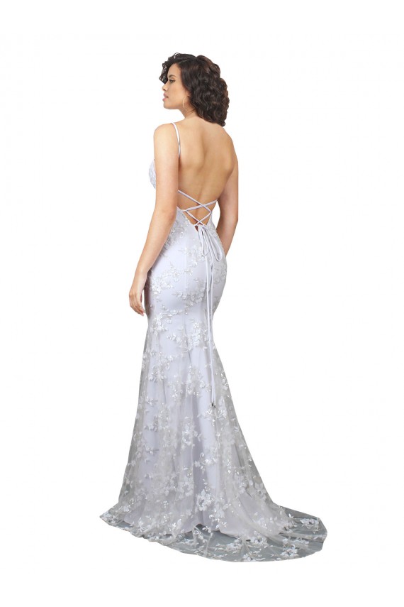 Sleeveless White Backless Mermaid V-Neck Formal Evening Gown / Prom Dress / Bridesmaid Dress Maidstone