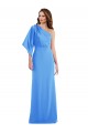 Bell Sleeves Peacock Blue Trumpet One Shoulder Semi Formal Evening Dress / Prom Dress / Bridesmaid Dress Maidstone