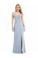 Sleeveless Light Sky Blue Trumpet Off the Shoulder Semi Formal Evening Dress / Prom Dress / Bridesmaid Dress Maidstone