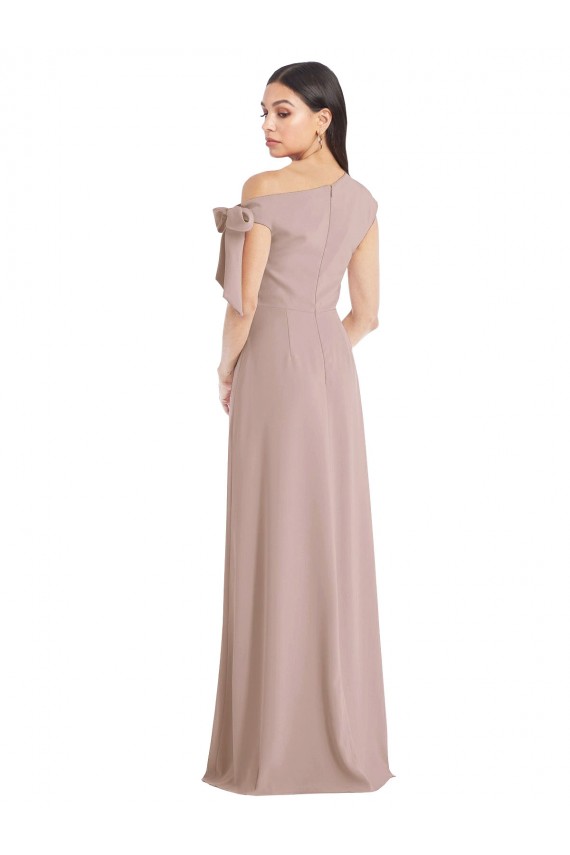 Sleeveless Dusty Pink A-Line Off the Shoulder Formal Evening Gown / Prom Dress / Bridesmaid Dress Maidstone