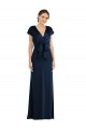 Cap Sleeves Dark Navy Keyhole Back Trumpet Off the Shoulder Formal Evening Gown / Prom Dress / Bridesmaid Dress Maidstone