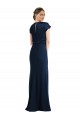 Cap Sleeves Dark Navy Keyhole Back Trumpet Off the Shoulder Formal Evening Gown / Prom Dress / Bridesmaid Dress Maidstone