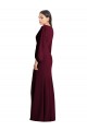 Puff Sleeves Burgundy Gold Trumpet V-Neck Semi Formal Evening Dress / Prom Dress / Bridesmaid Dress Maidstone