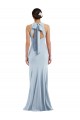 Sleeveless Light Sky Blue Open Back Trumpet Halter Neck Formal Evening Gown / Prom Dress / Bridesmaid Dress Maidstone