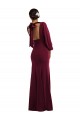 Long Sleeves Burgundy Gold Open Back Trumpet Bateau Neck Formal Evening Gown / Prom Dress / Bridesmaid Dress Maidstone