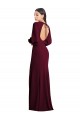 Puff Sleeves Burgundy Gold Open Back Trumpet Bateau Neck Formal Dress / Bridesmaid Dress Maidstone