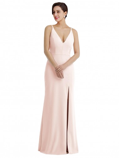 Sleeveless Pink V-Back Trumpet V-Neck Formal Evening Gown / Prom Dress / Bridesmaid Dress Maidstone