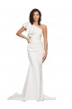 Sleeveless Ivory Sheath One Shoulder Semi Formal Evening Dress / Prom Dress / Bridesmaid Dress Maidstone
