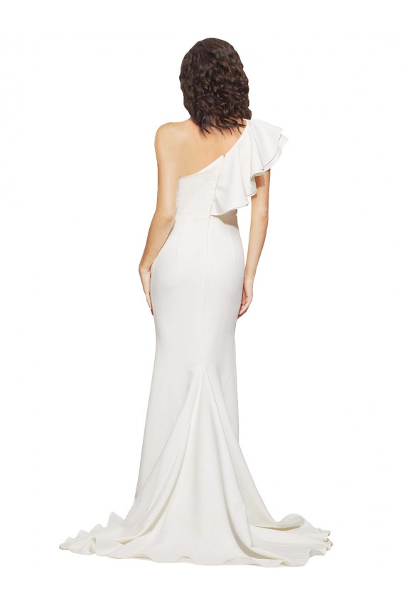 Sleeveless Ivory Sheath One Shoulder Semi Formal Evening Dress / Prom Dress / Bridesmaid Dress Maidstone