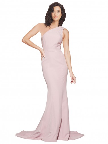 Sleeveless Mauve Sheath One Shoulder Semi Formal Evening Dress / Prom Dress / Bridesmaid Dress Maidstone