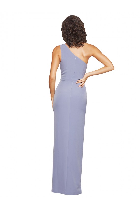 Sleeveless Smoke Blue Sheath One Shoulder Formal Evening Gown / Prom Dress / Bridesmaid Dress Maidstone
