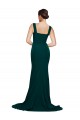 Sleeveless Midnight Green Sheath Square Neck Semi Formal Evening Dress / Prom Dress / Bridesmaid Dress Maidstone