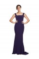 Sleeveless Dark Navy Sheath Square Neck Semi Formal Evening Dress / Prom Dress / Bridesmaid Dress Maidstone