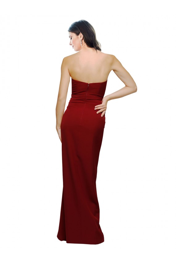 Sleeveless Burgundy Low Back Sheath Sweetheart Bridesmaid Dress / Evening Dress Maidstone
