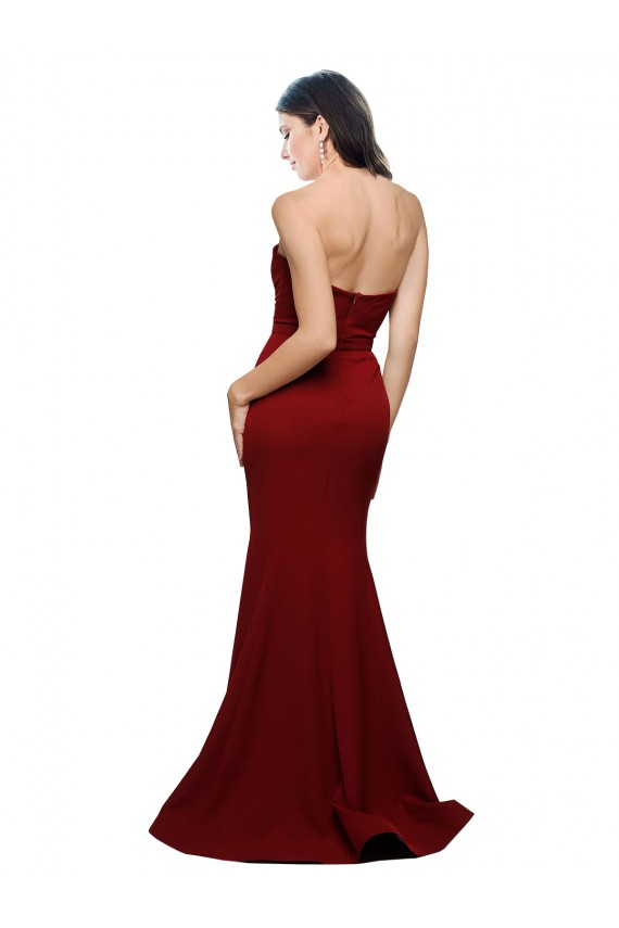 Sleeveless Burgundy Low Back Sheath Sweetheart Formal Evening Gown / Prom Dress / Bridesmaid Dress Maidstone
