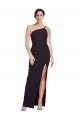 Sleeveless Black Sheath Stretch Crepe One Shoulder Formal Dress / Bridesmaid Dress Maidstone