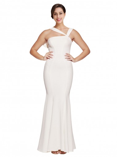 Sleeveless Ivory Low Back Sheath Square Neck Formal Evening Gown / Prom Dress / Bridesmaid Dress Maidstone