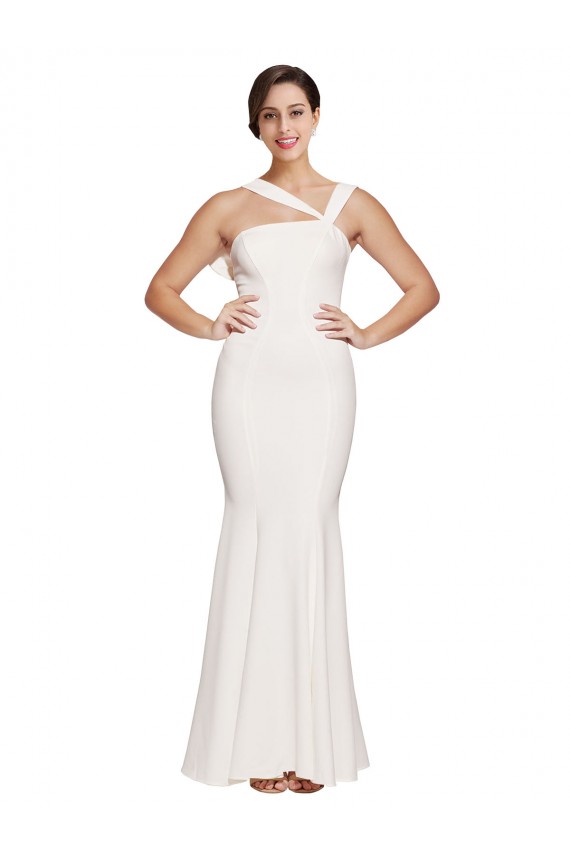 Sleeveless Ivory Low Back Sheath Square Neck Formal Evening Gown / Prom Dress / Bridesmaid Dress Maidstone