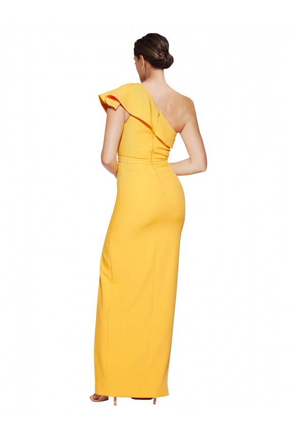 Sleeveless Saffron Sheath One Shoulder Formal Evening Gown / Prom Dress / Bridesmaid Dress Maidstone