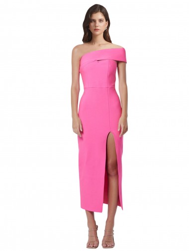 Sleeveless Fuchsia Sheath One Shoulder Formal Evening Gown / Prom Dress / Bridesmaid Dress Maidstone