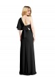 Flutter Sleeves Black Sheath One Shoulder Formal Evening Gown / Prom Dress / Bridesmaid Dress Maidstone