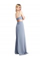Sleeveless Smoke Blue Open Back A-Line Spaghetti Straps Prom Dress / Bridesmaid Dress Maidstone