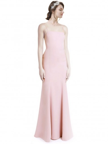 Sleeveless Pink Criss Cross Open Back Mermaid, Sheath Spaghetti Straps Prom Dress / Bridesmaid Dress Maidstone