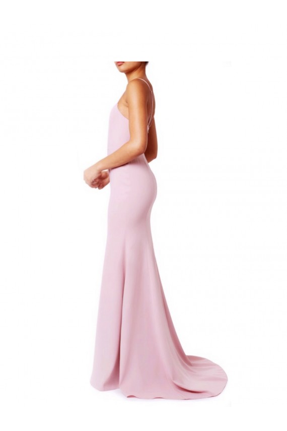 Sleeveless Pink Criss Cross Open Back Mermaid, Sheath Spaghetti Straps Prom Dress / Bridesmaid Dress Maidstone