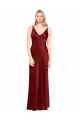 Sleeveless Burgundy V-Back A-Line Spaghetti Straps Formal Evening Gown / Prom Dress / Bridesmaid Dress Maidstone