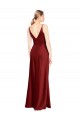 Sleeveless Burgundy V-Back A-Line Spaghetti Straps Formal Evening Gown / Prom Dress / Bridesmaid Dress Maidstone