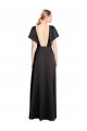 Cap Sleeves Black Open Back A-Line V-Neck Bridesmaid Dress / Evening Dress Maidstone