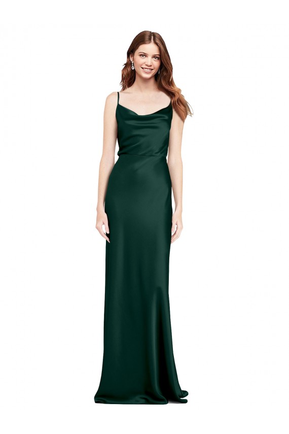 Sleeveless Hunter V-Back Sheath Cowl Neck Black Tie Evening Gown / Prom Dress / Bridesmaid Dress Maidstone