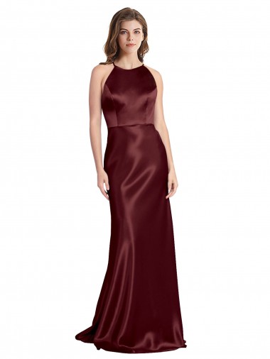 Sleeveless Burgundy Gold A-Line Spaghetti Straps Formal Evening Gown / Prom Dress / Bridesmaid Dress Maidstone