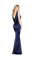 Sleeveless Dark Navy Low Back Sheath Halter Neck Formal Evening Gown / Prom Dress / Bridesmaid Dress Maidstone